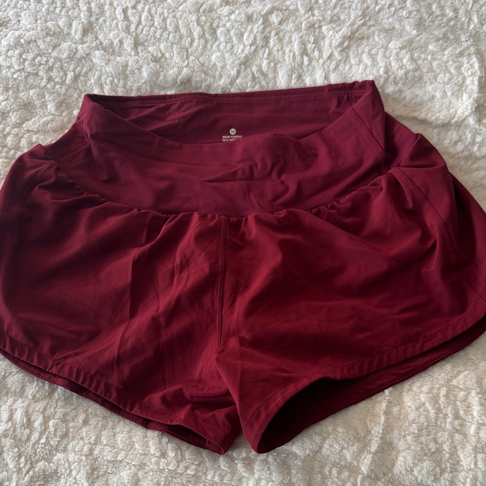 Women's Burgundy Athletic Shorts